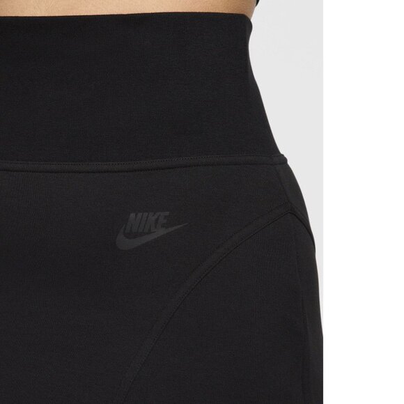 NIKE Sportswear Tech Fleece High Waist Mini SKIRT Size XS Black Stretch NEW $95 - Picture 5 of 11
